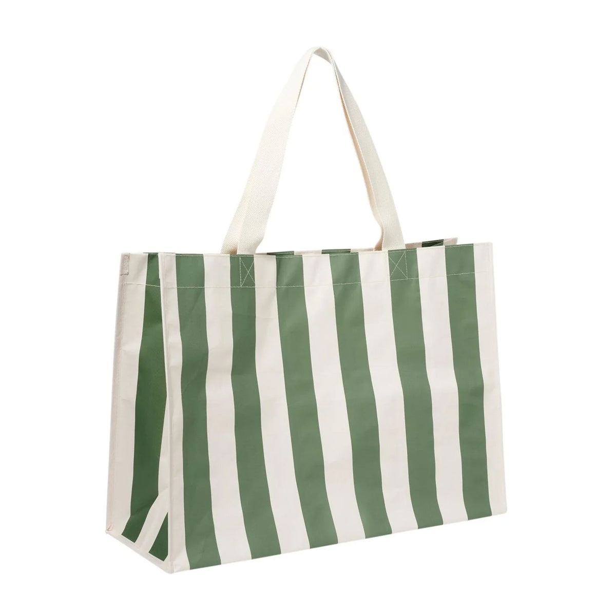 Carryall Beach Bag - The Vacay Olive Stripe