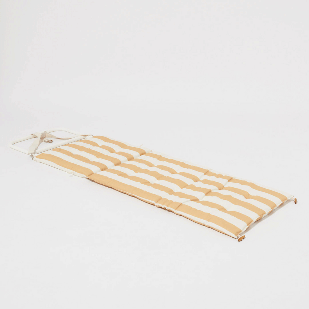Reclining Beach Chair Mango Bay Golden Mustard Stripe SUNNYLiFE US