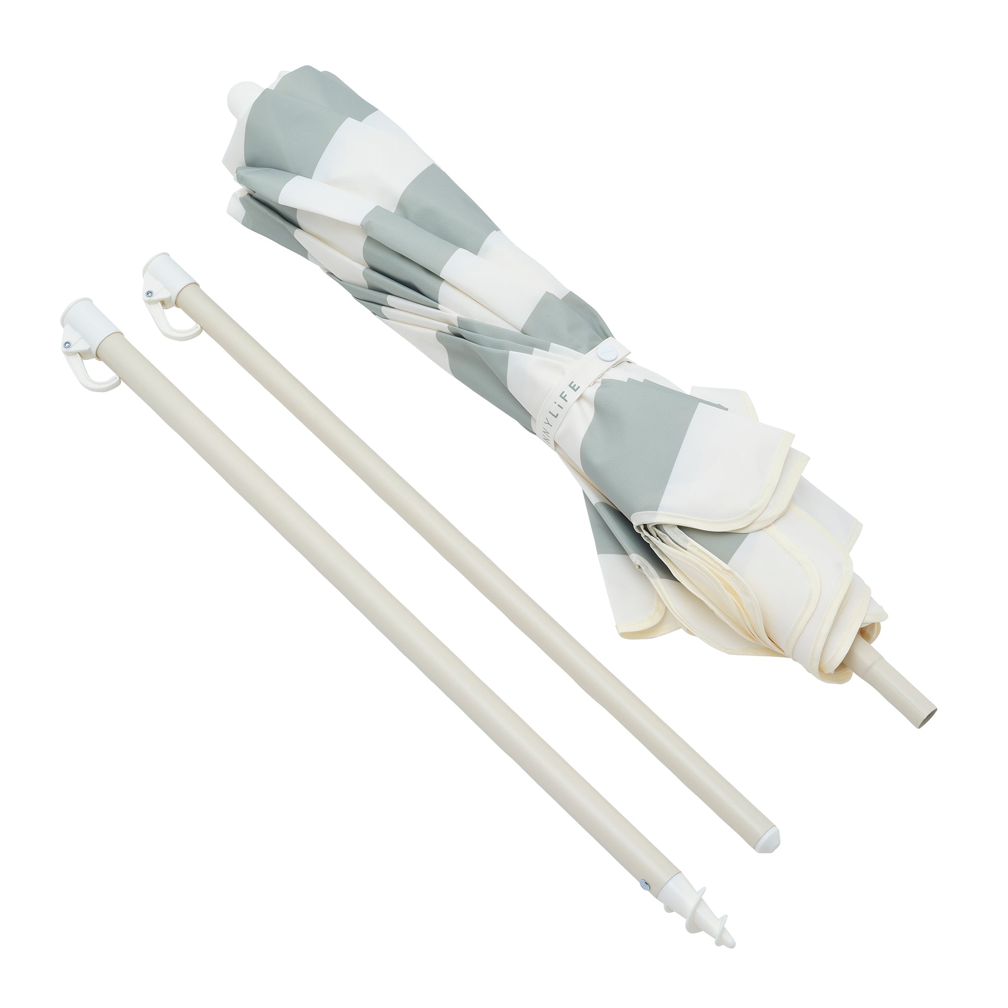 Compact Beach Umbrella - Sea Sage Stripe