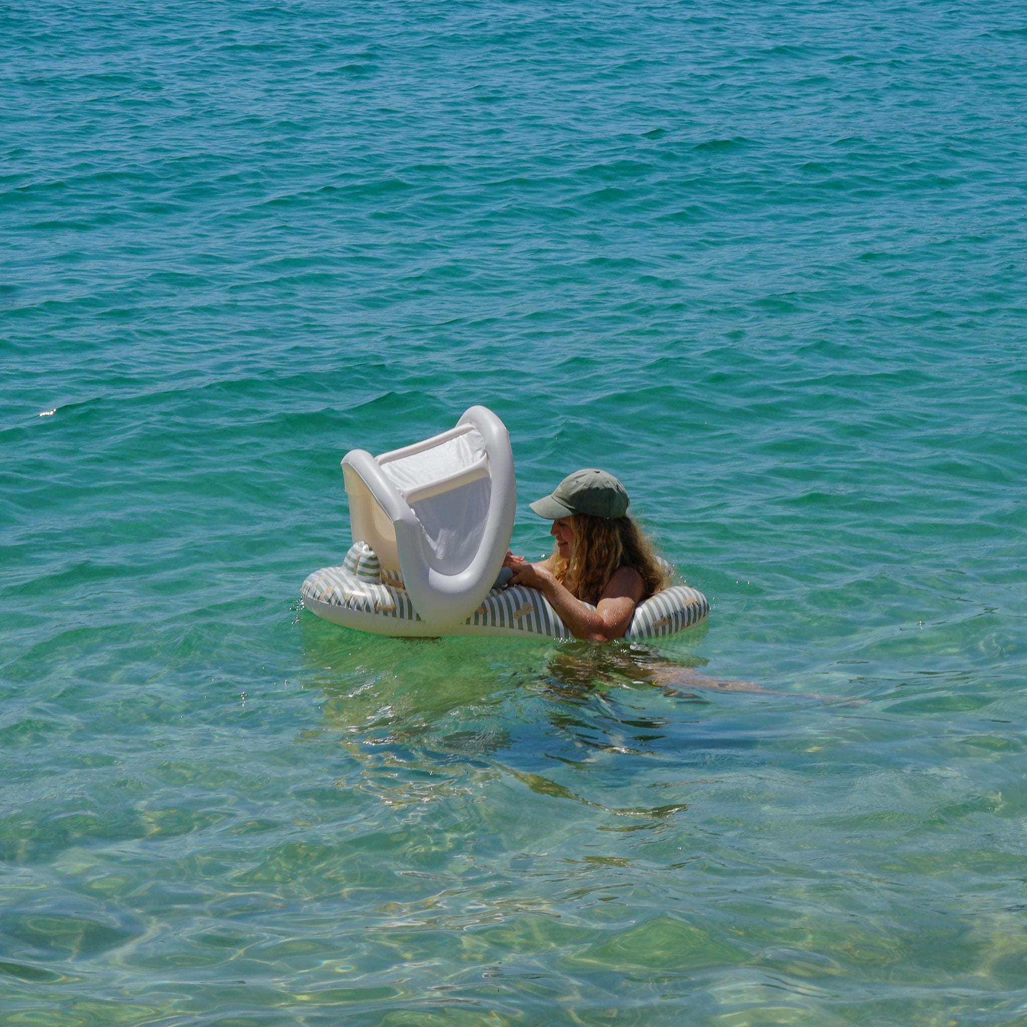 Float Together Baby Seat - Duck Sage Stripe