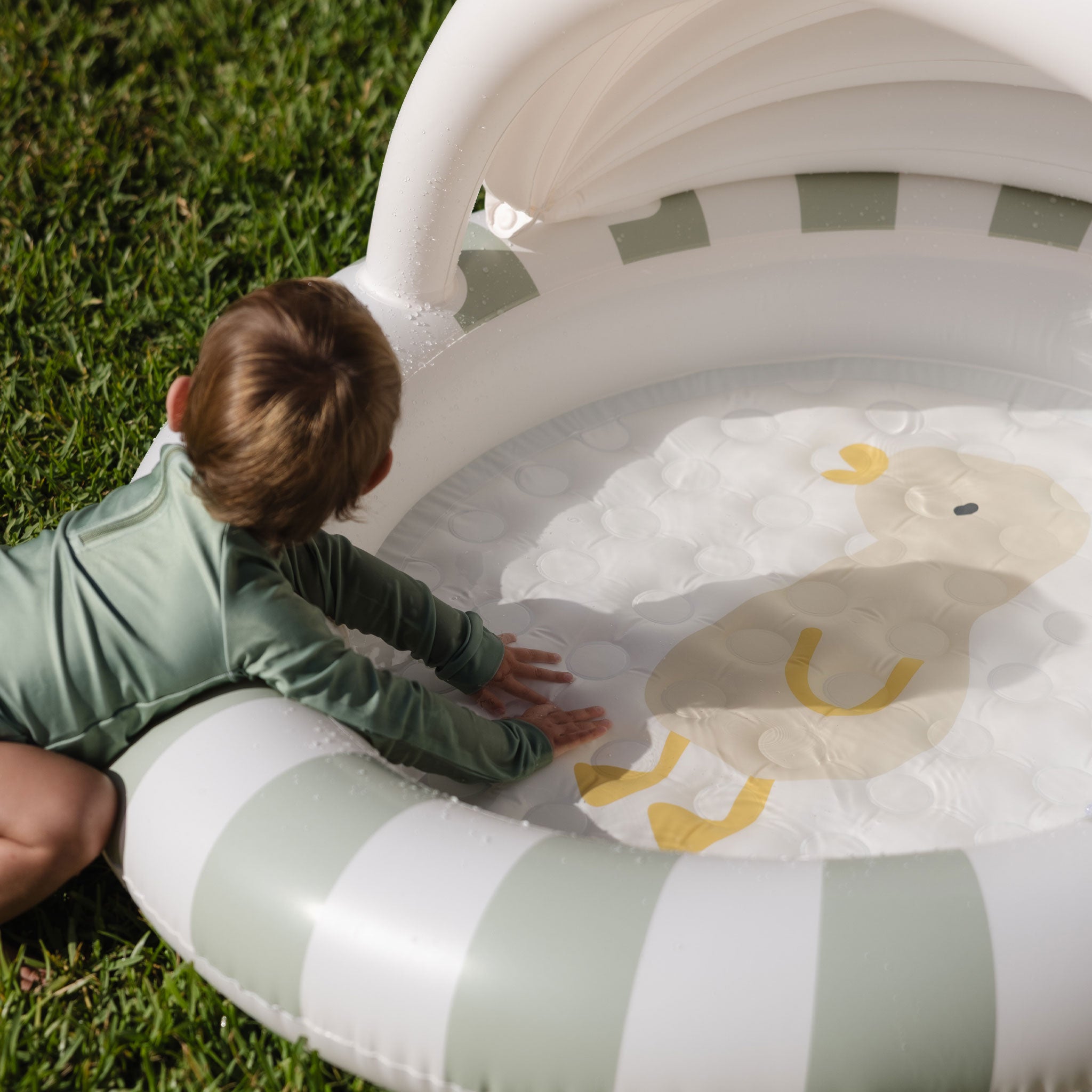 Kids Pool - Dex the Duck Green Stripe