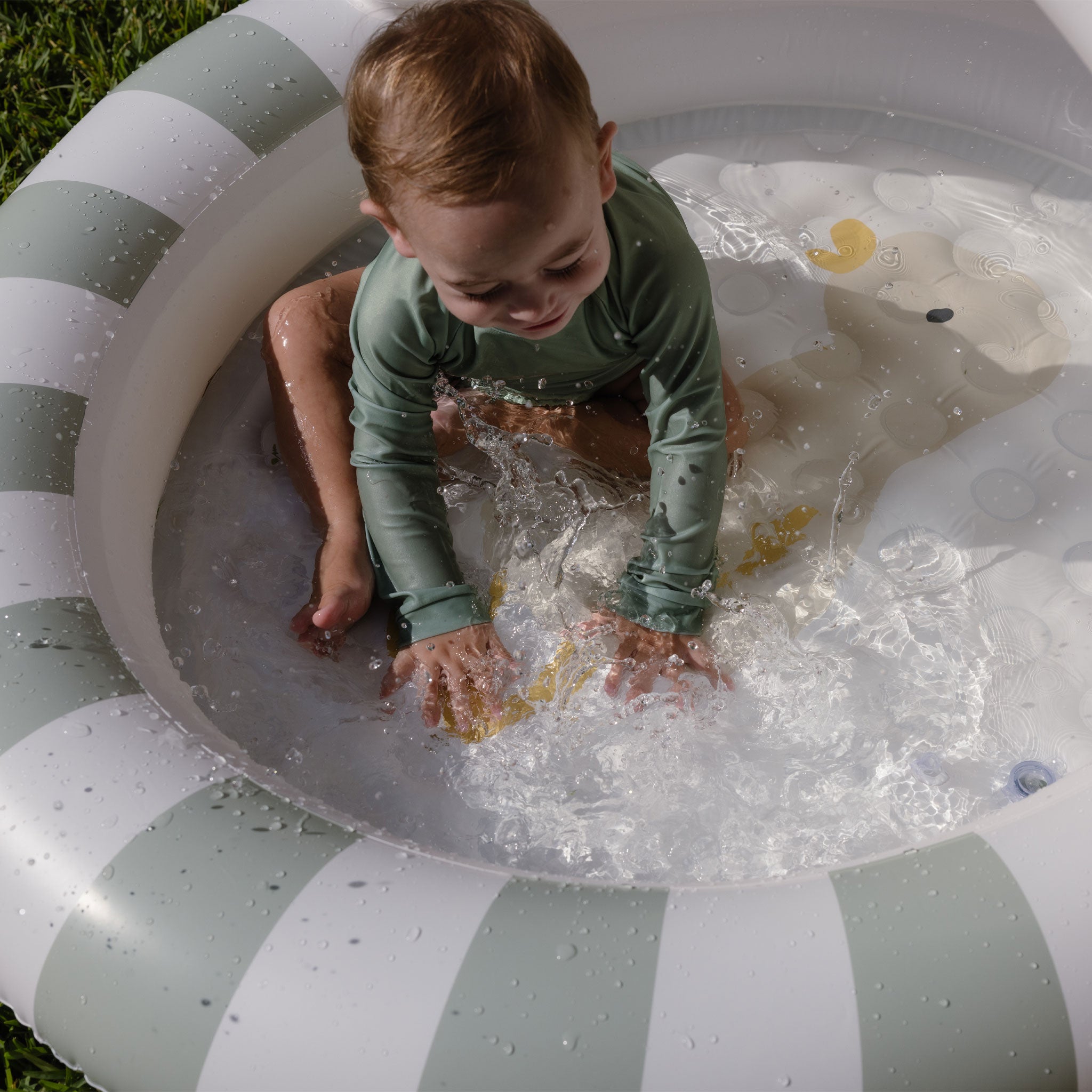Kids Pool - Dex the Duck Green Stripe