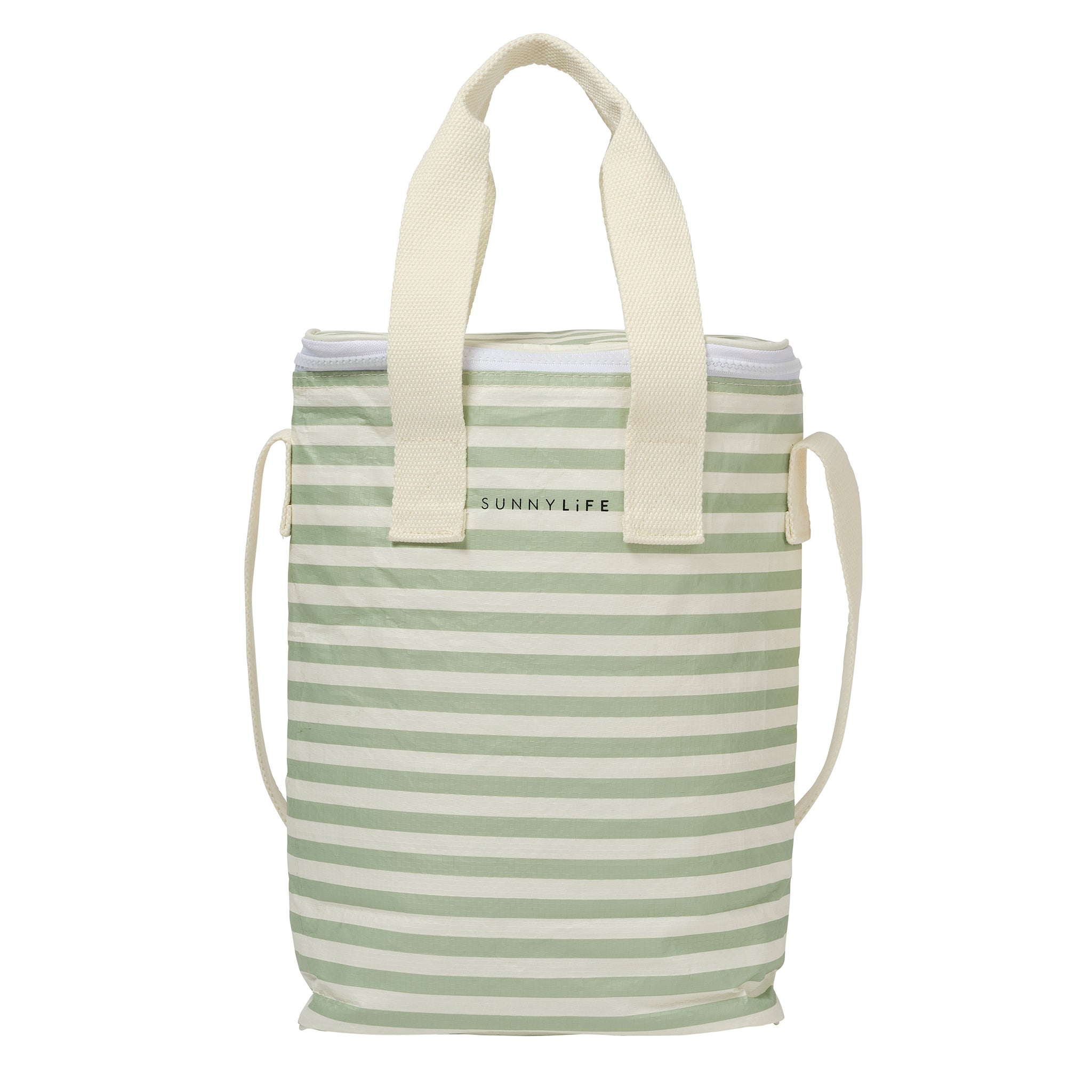 Light Cooler Drinks Bag - Sea Sage Stripe