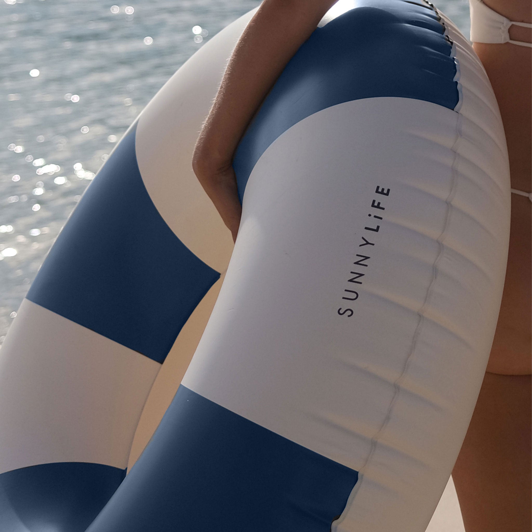 Tube Pool Ring - Navy Stripe