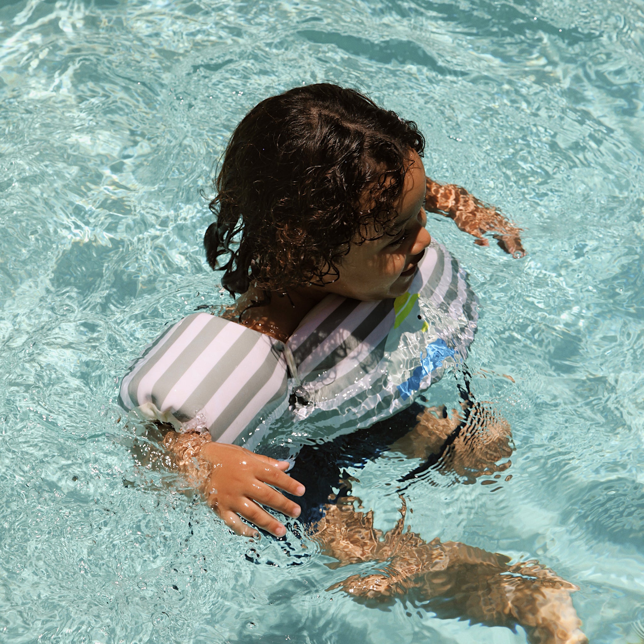 Floatie Jacket 3-6 - Eli the Elephant Green Stripe