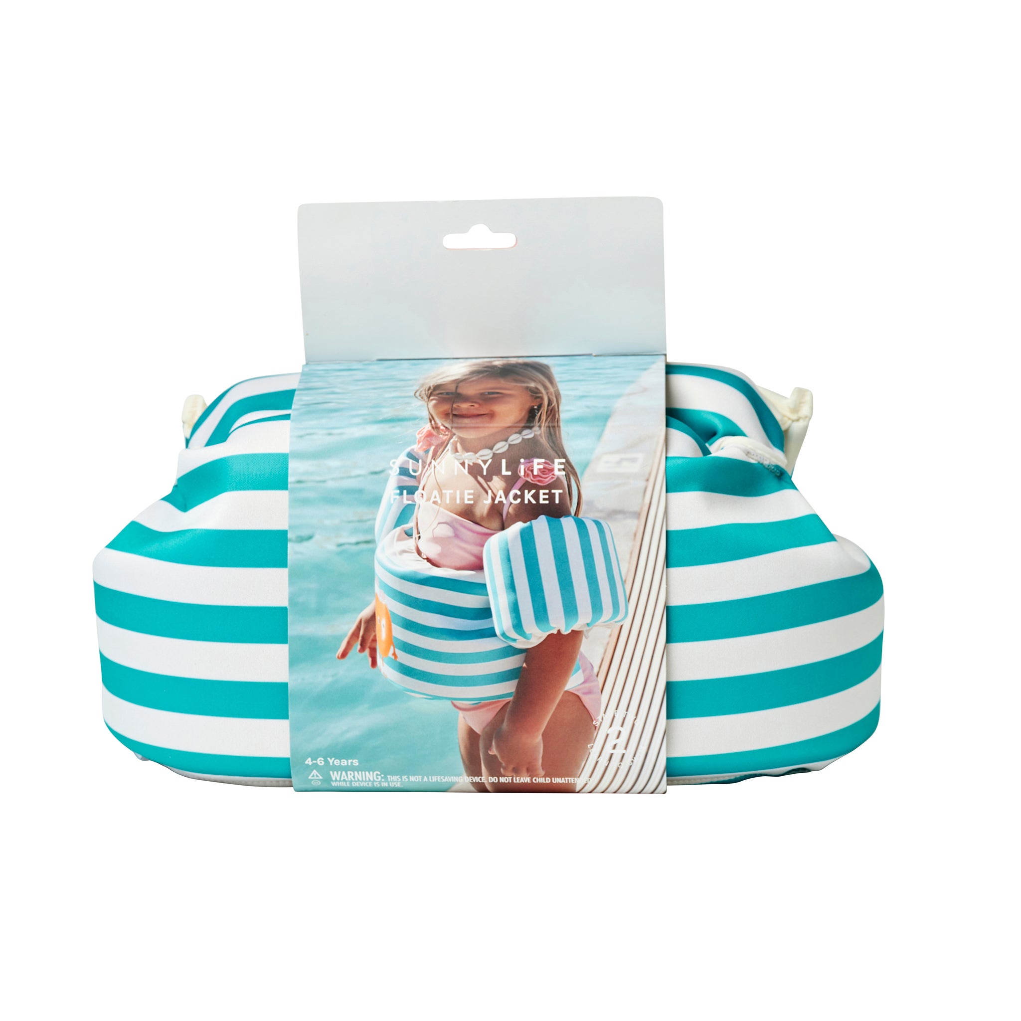 Floatie Jacket 3-6 - Poppy the Peach Green Stripe