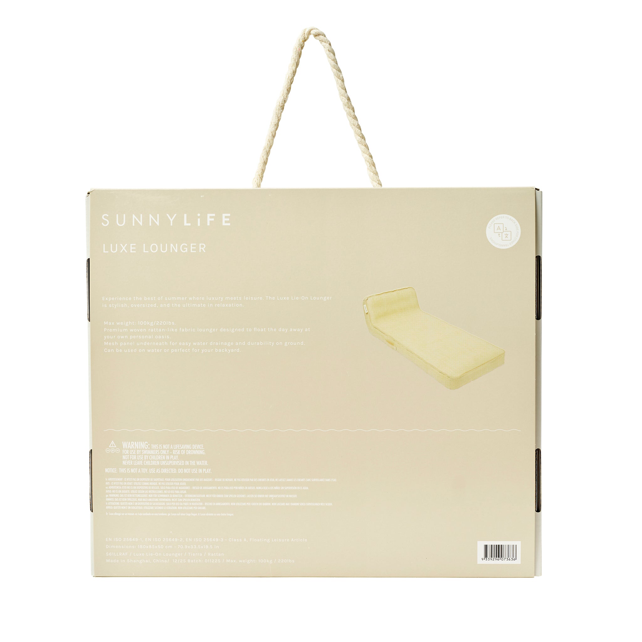 Luxe Lie-On Lounger - Rattan