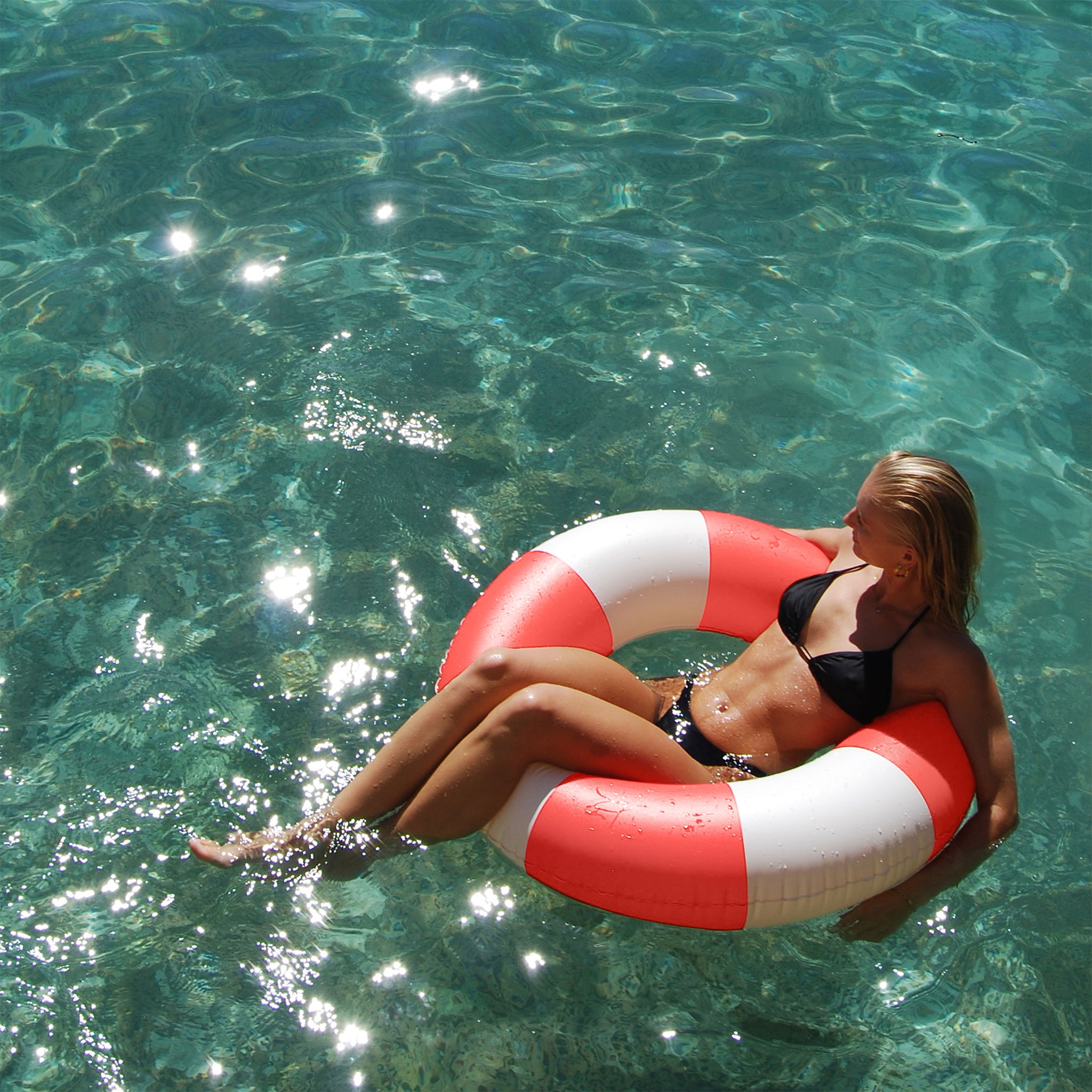 Slim Tube Pool Ring - Pool Party Tomato