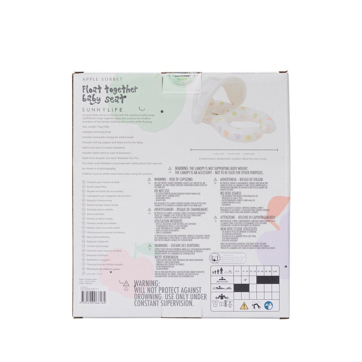 Float Together Baby Seat - Apple Sorbet - SUNNYLiFE US