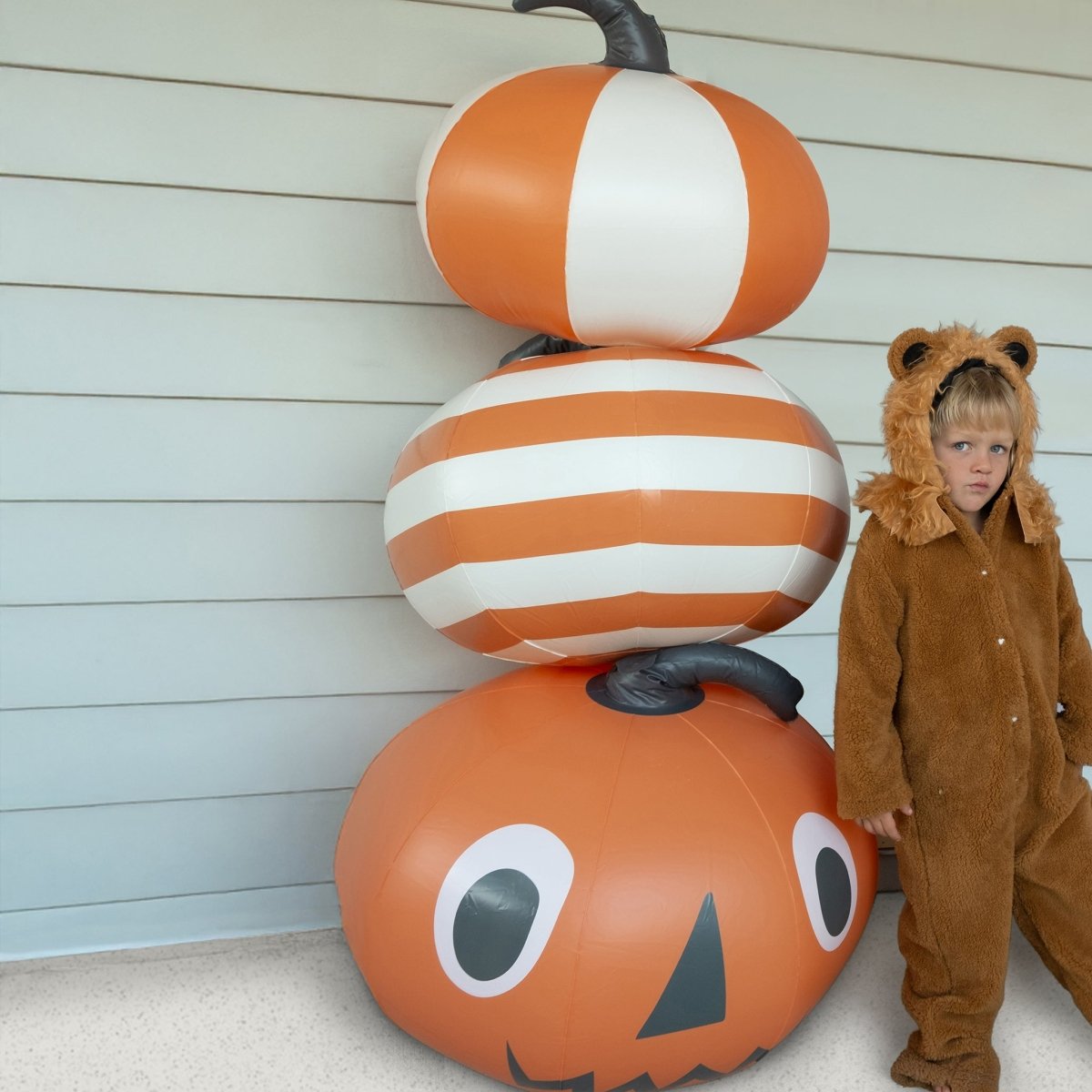 Light Up Orange Inflatable Halloween Pumpkins Set of 3 - SUNNYLiFE US