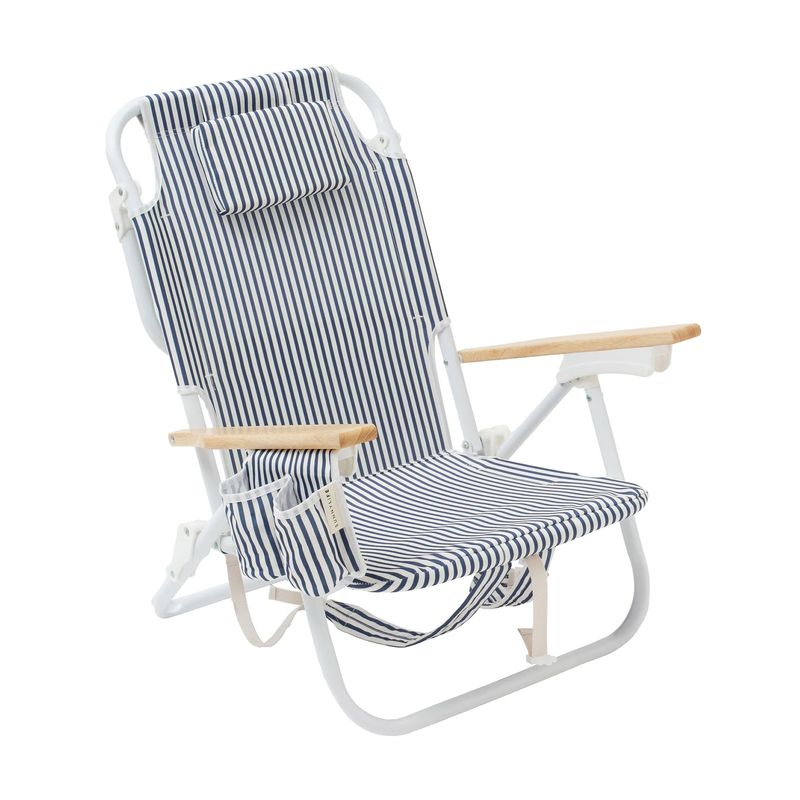 Deluxe Beach Chair - Navy Stripe