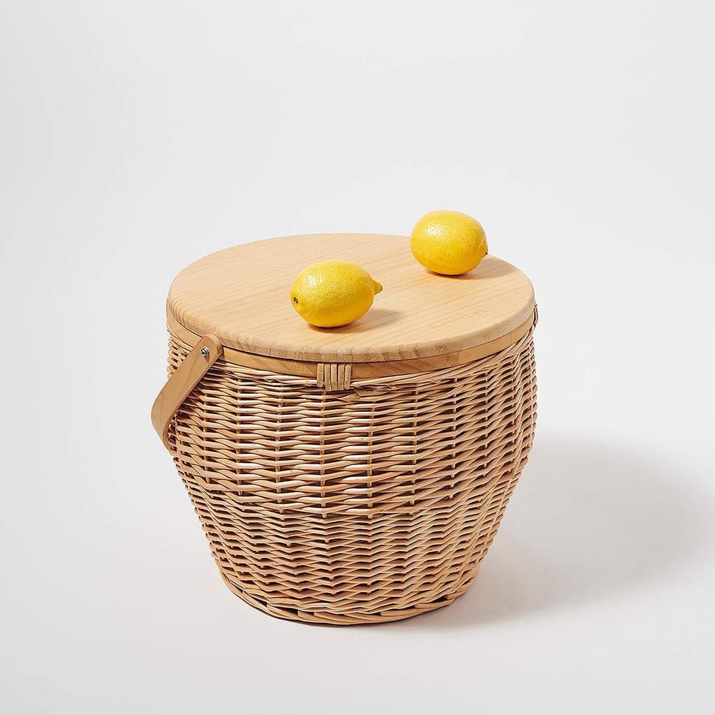Round Picnic Cooler Basket Natural SUNNYLiFE US