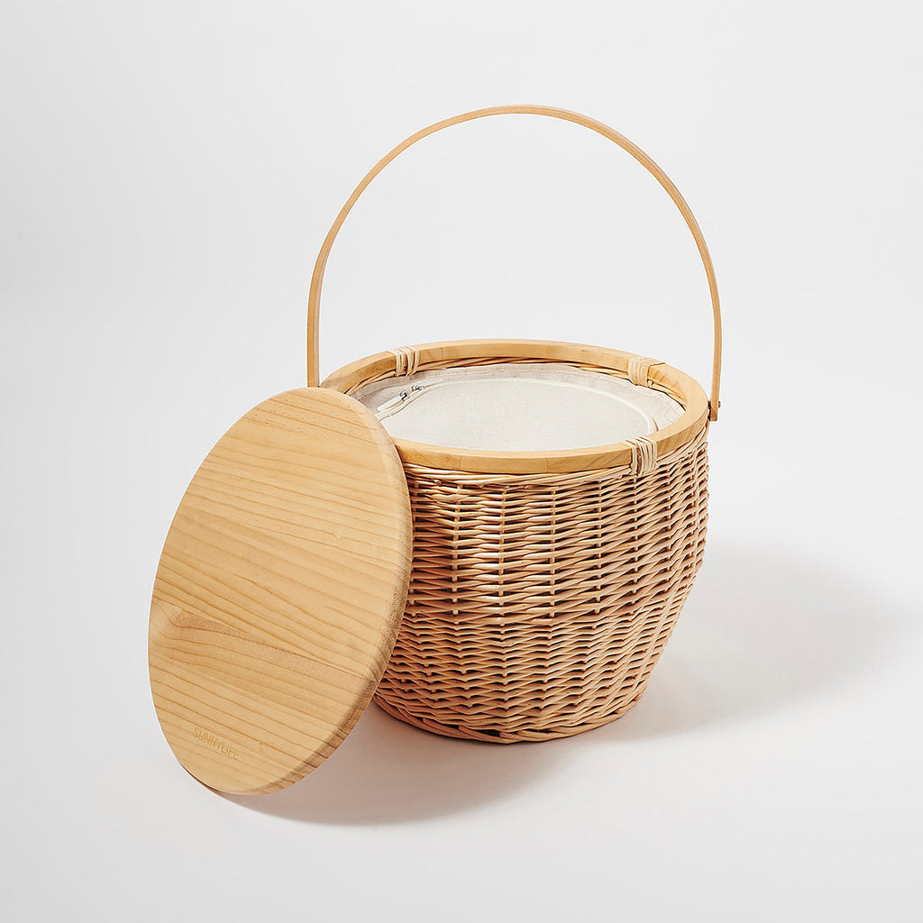 Round Picnic Cooler Basket Natural SUNNYLiFE US