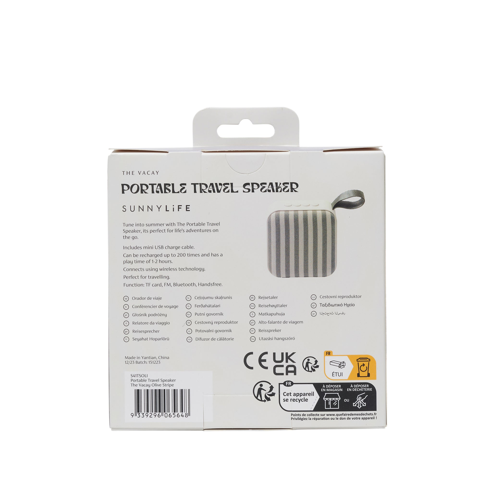 Beach Speaker - The Vacay Olive Stripe