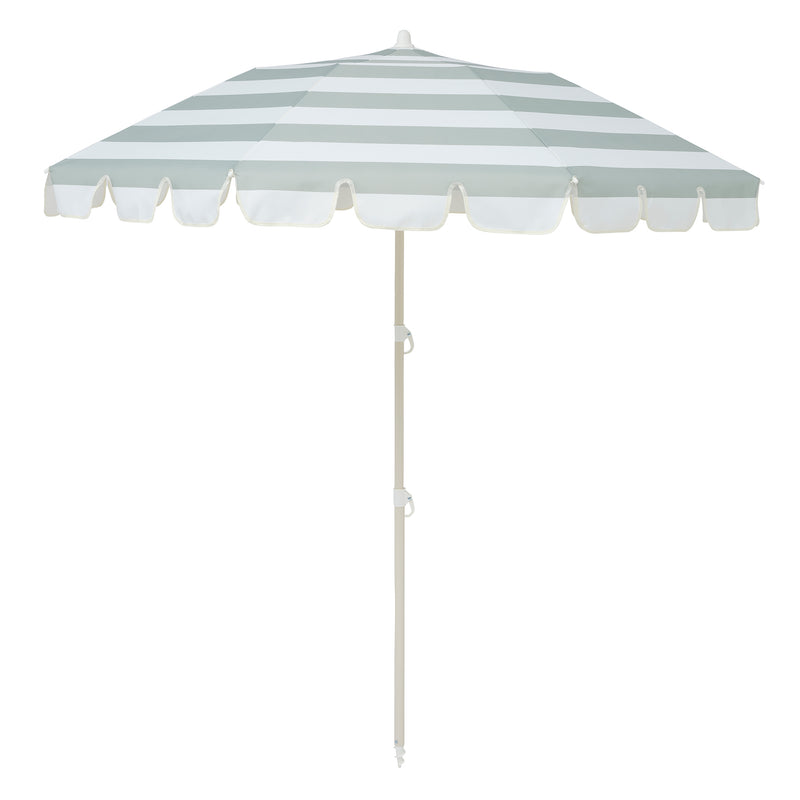 Compact Beach Umbrella - Sea Sage Stripe