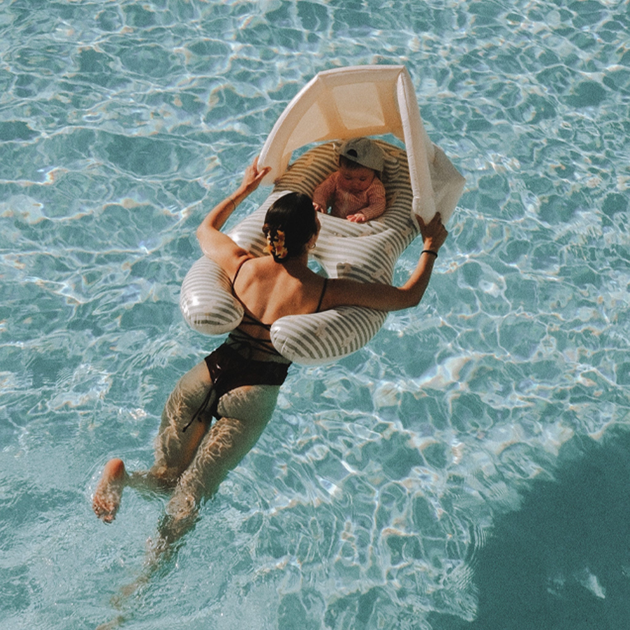 Float Together Baby Seat - Duck Sage Stripe