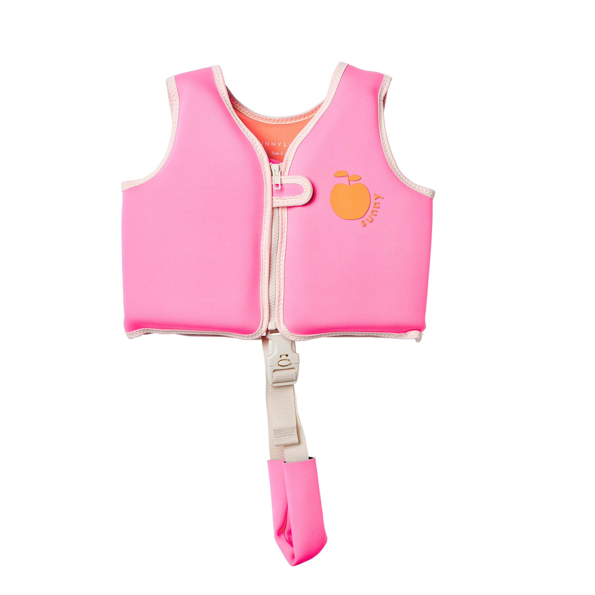 Kids Swim Vest 2-3 - Poppy the Peach Neon Pink