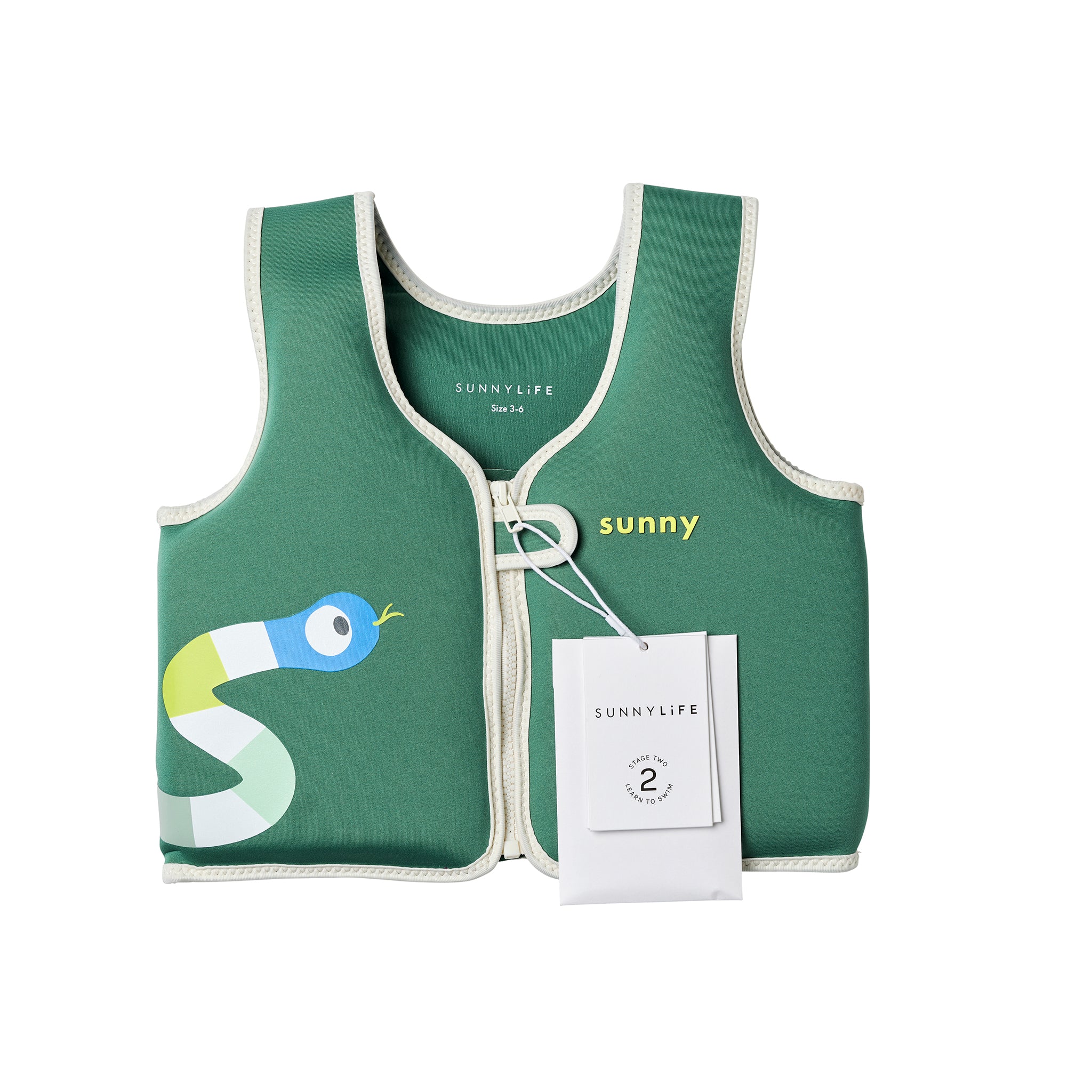 Kids Swim Vest 3-6 - Into the Jungle Green