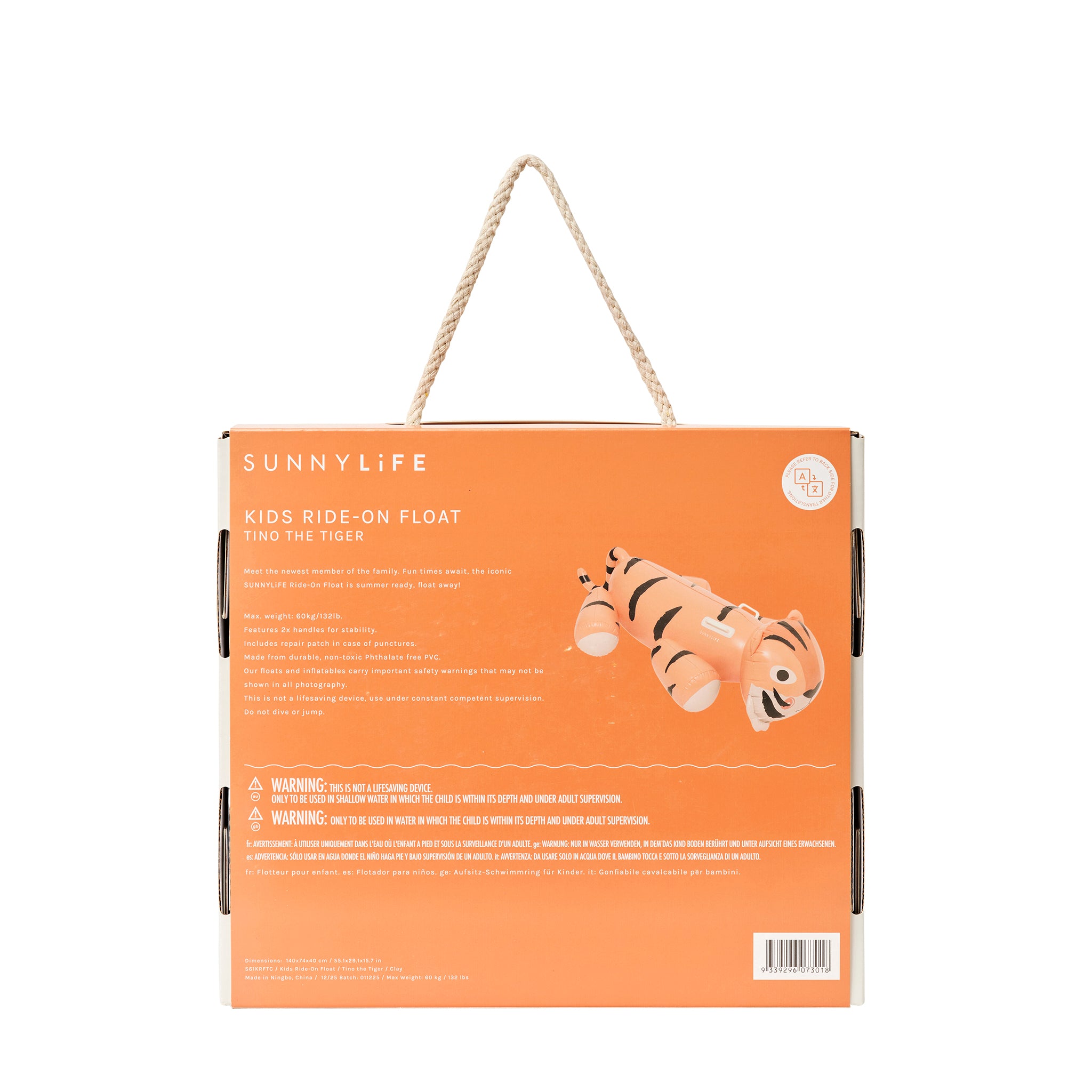 Kids Ride-On Float - Tino the Tiger Clay