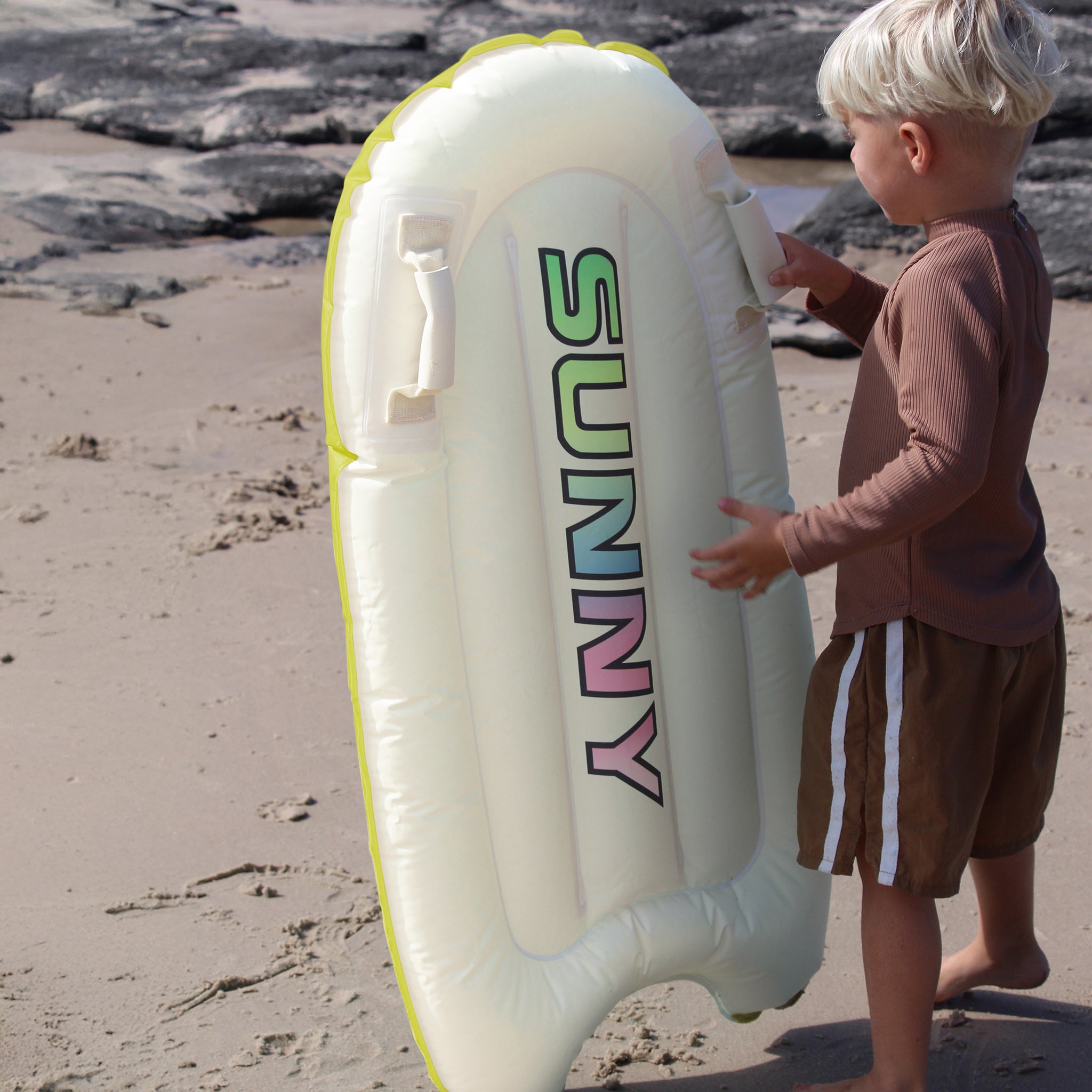 Kids Surf Mat - Pool Party Cream and Charcoal