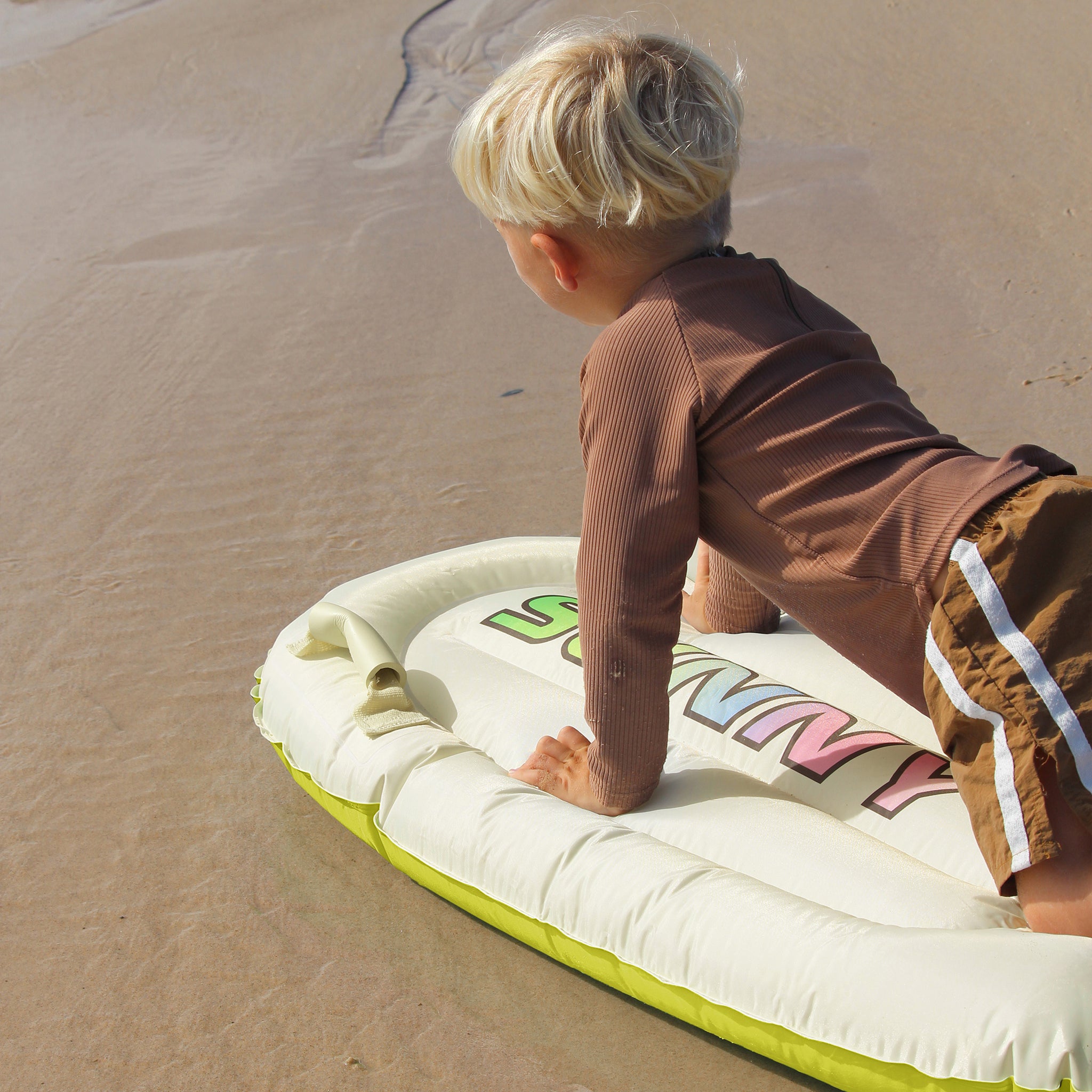 Kids Surf Mat - Pool Party Cream and Charcoal