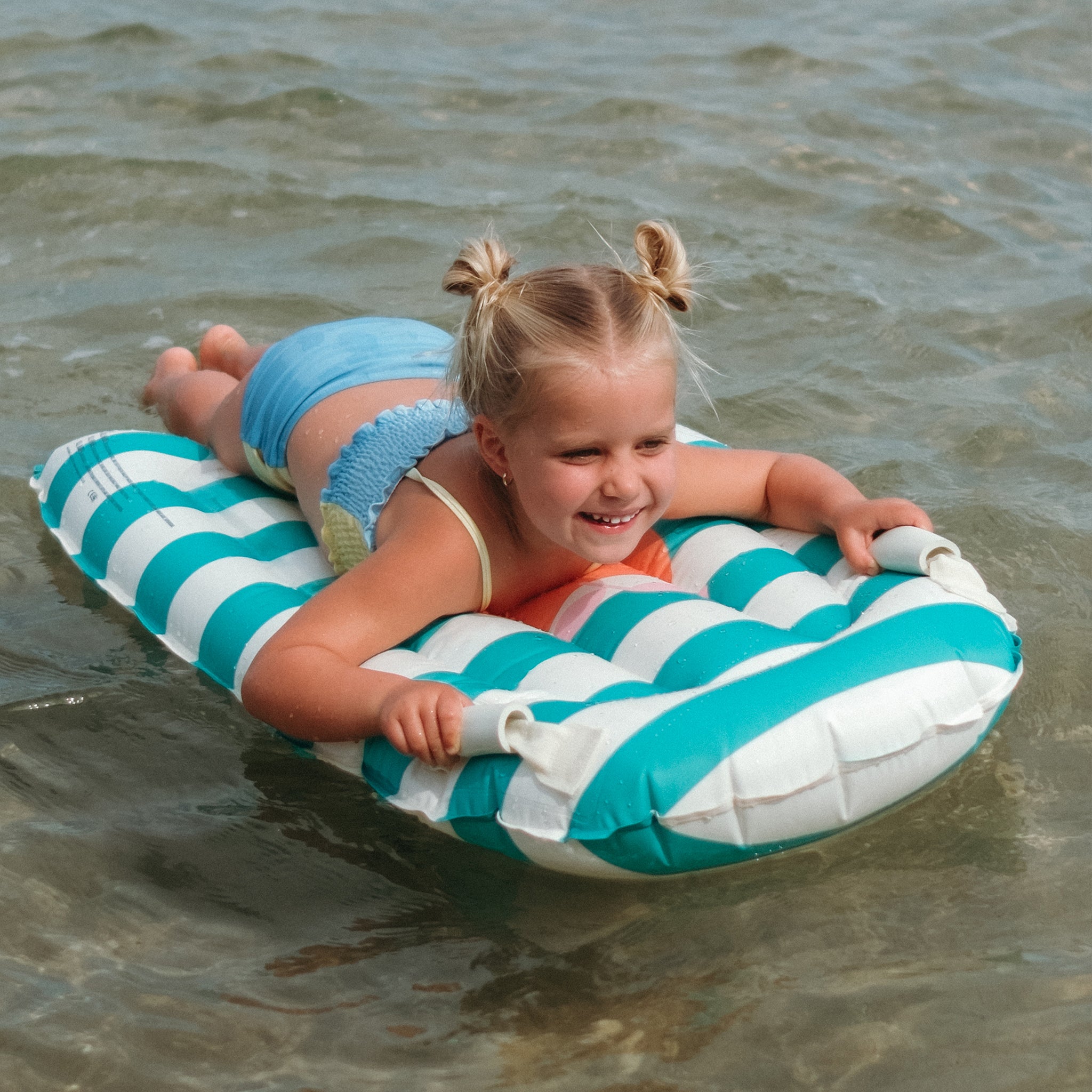 Kids Surf Mat - Poppy the Peach Green Stripe