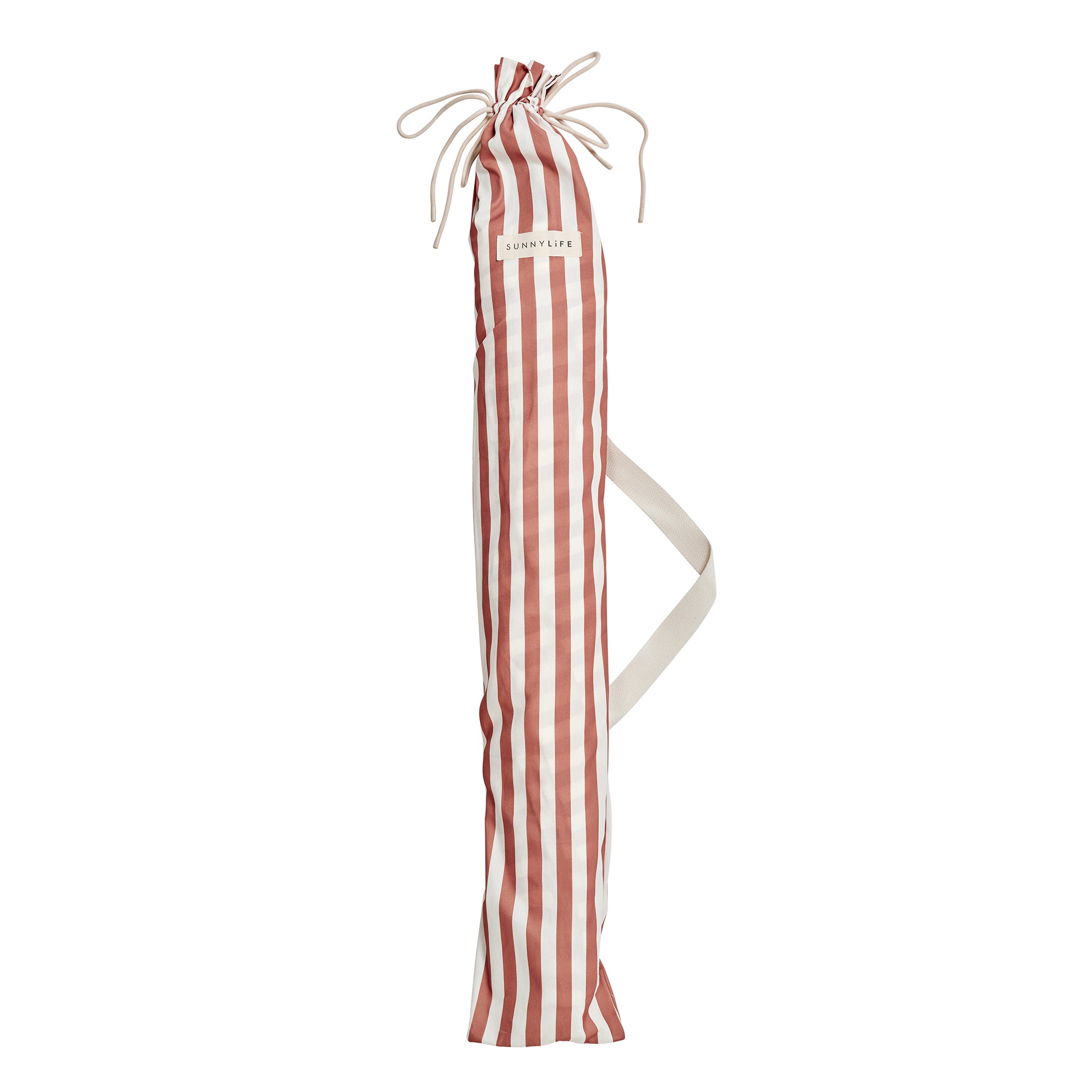 Luxe Beach Umbrella - Tierra Clay Stripe