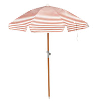 Luxe Beach Umbrella - Tierra Clay Stripe