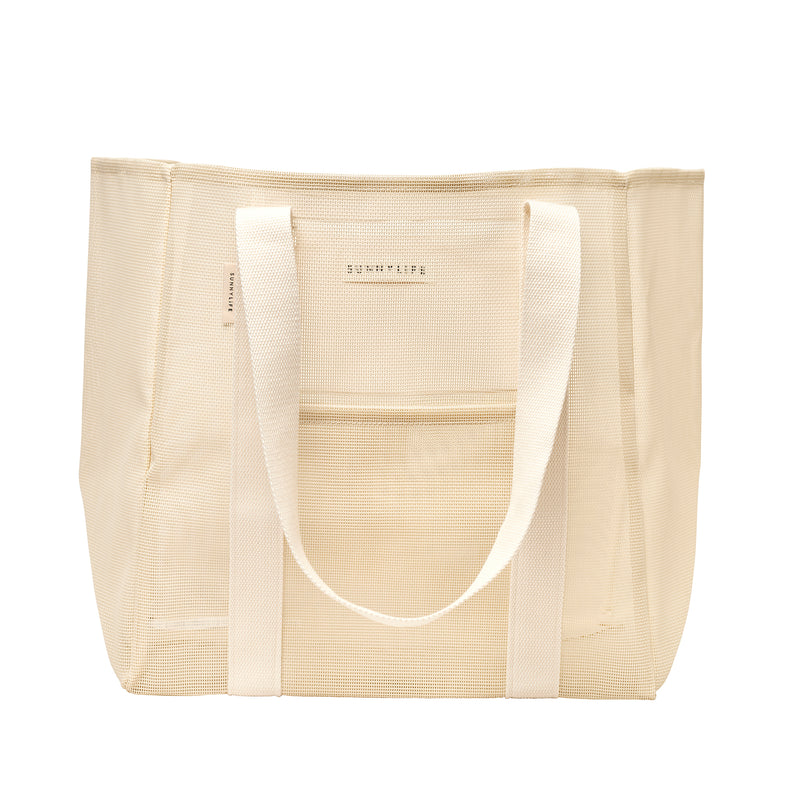 Mesh Beach Bag - Oyster Cream