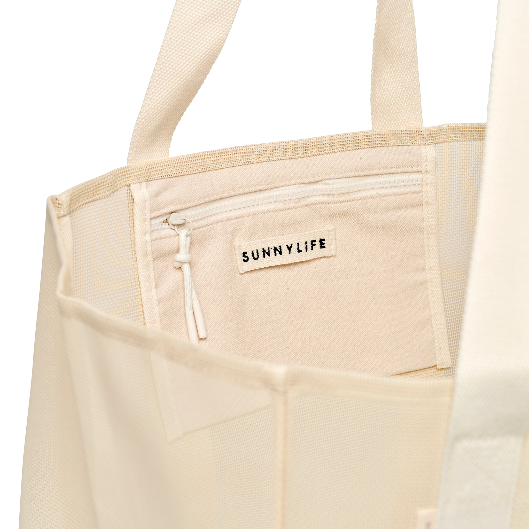 Mesh Beach Bag - Oyster Cream