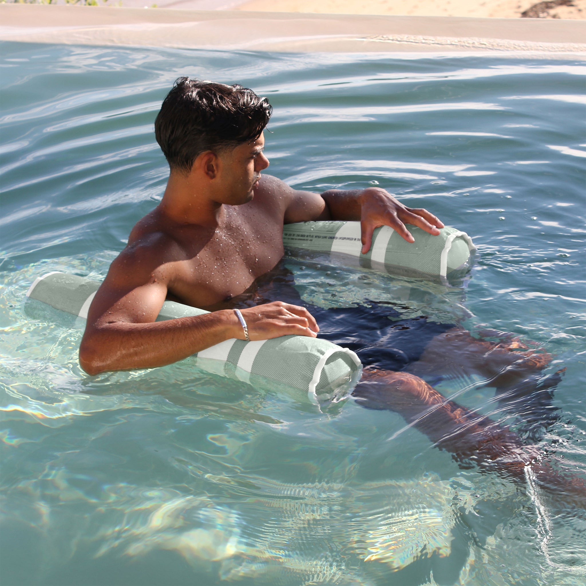 Mesh Hammock Float - Seagrass Stripe