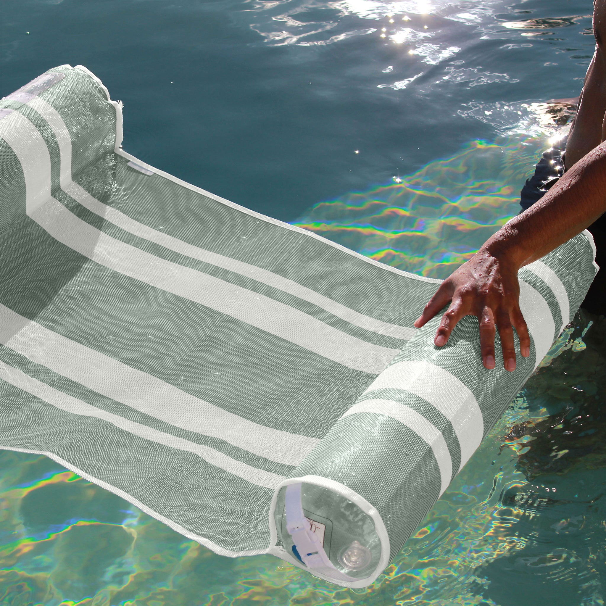 Mesh Hammock Float - Seagrass Stripe