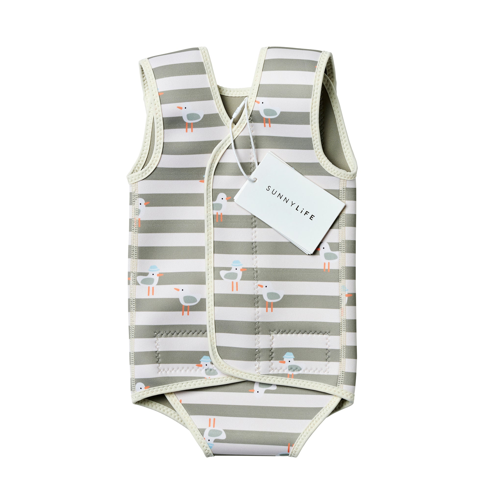 Baby Wetsuit - Sammy the Seagull Green Stripe