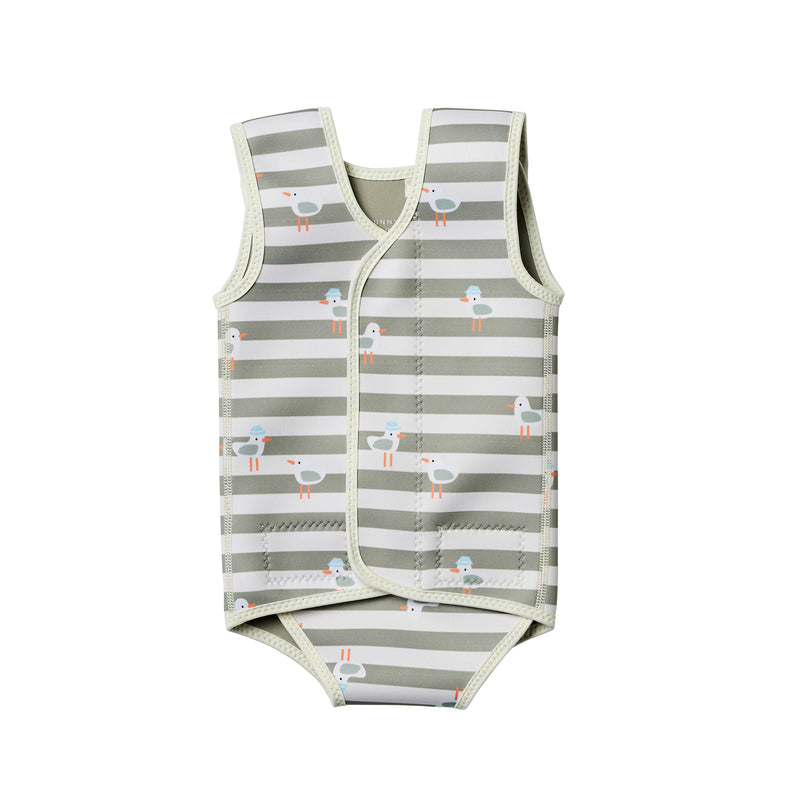 Baby Wetsuit - Sammy the Seagull Green Stripe