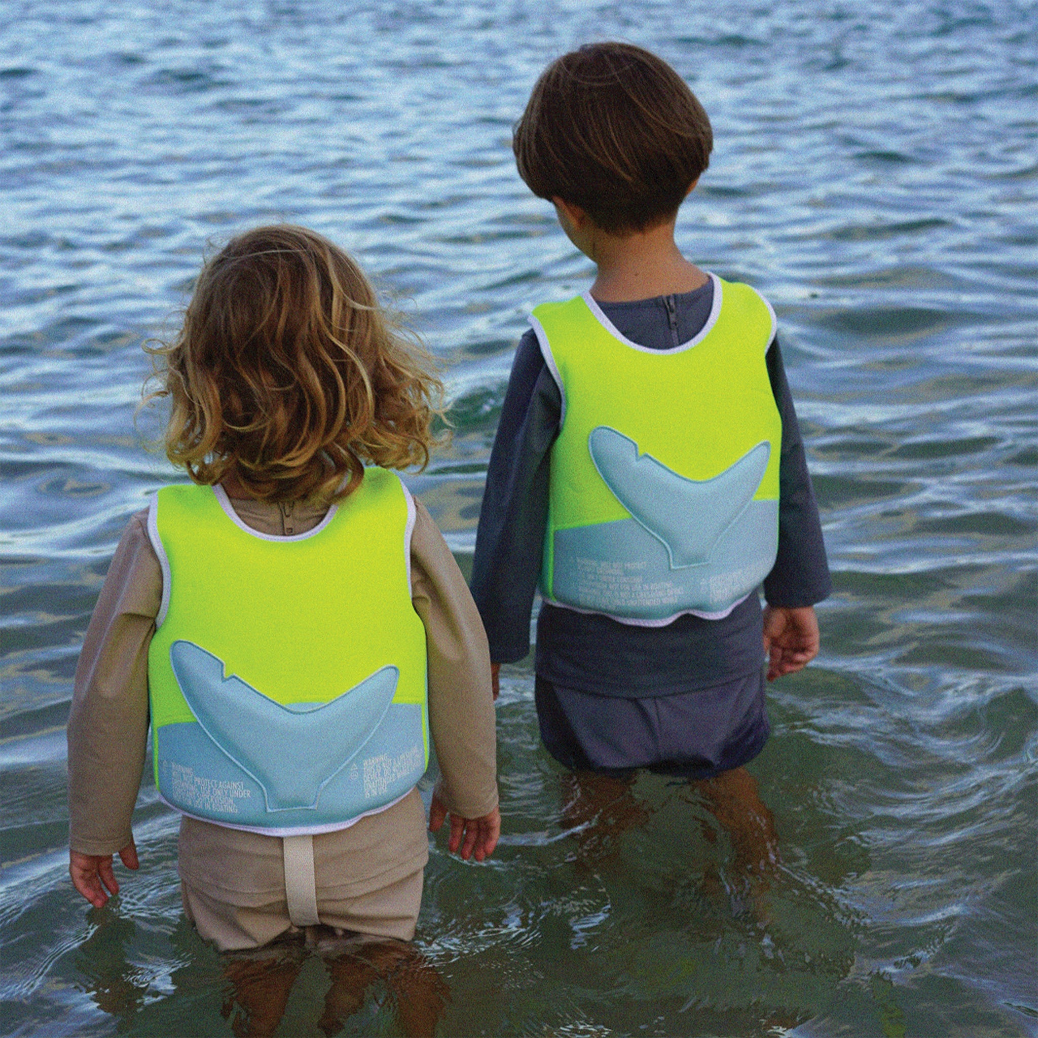 Swim Vest 3-6 | Salty the Shark Aqua Neon Yellow - SUNNYLiFE