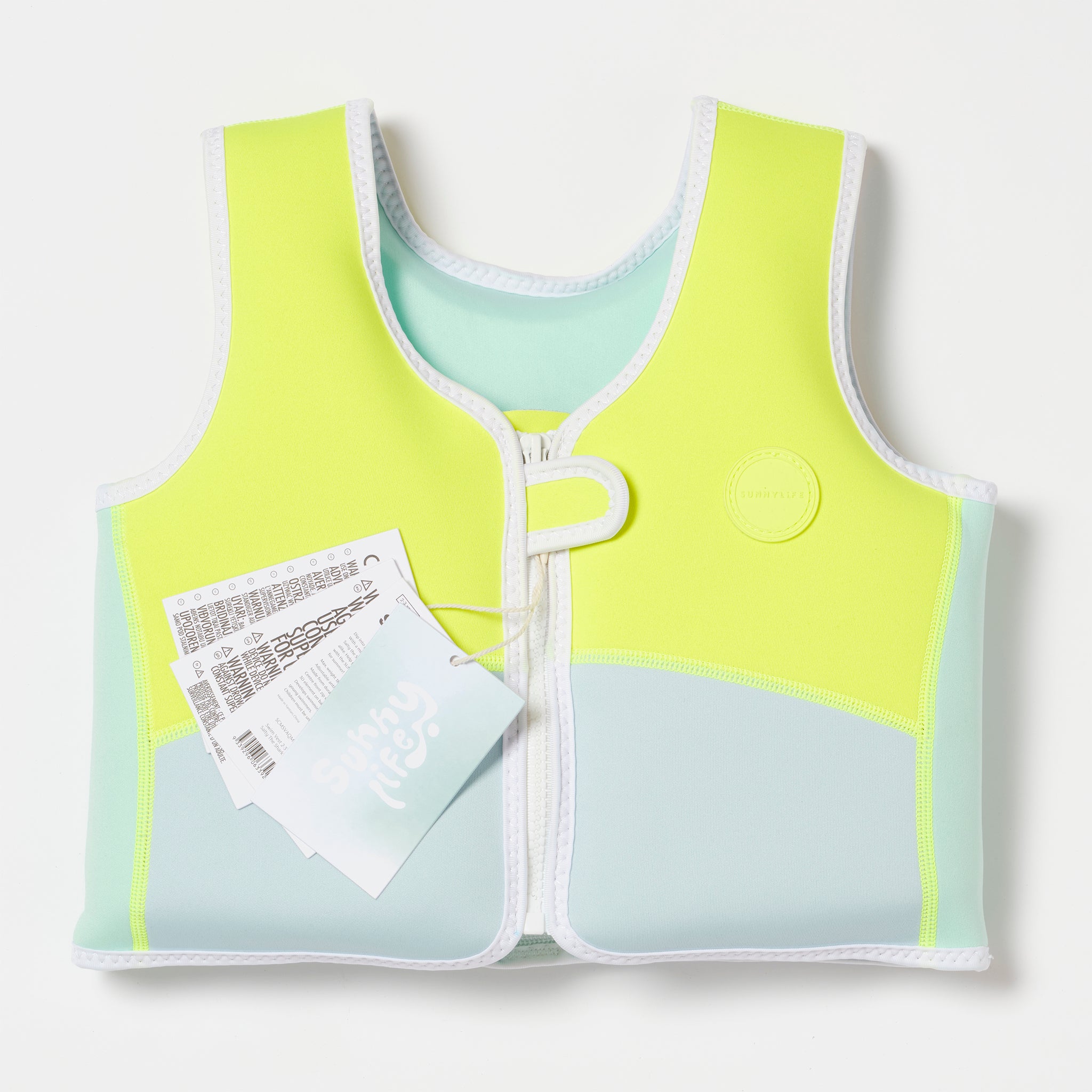 Swim Vest 2-3  Salty the Shark Aqua Neon Yellow - SUNNYLiFE – SUNNYLiFE US