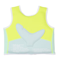 Kids Swim Vest 2-3 - Salty The Shark Neon Yellow