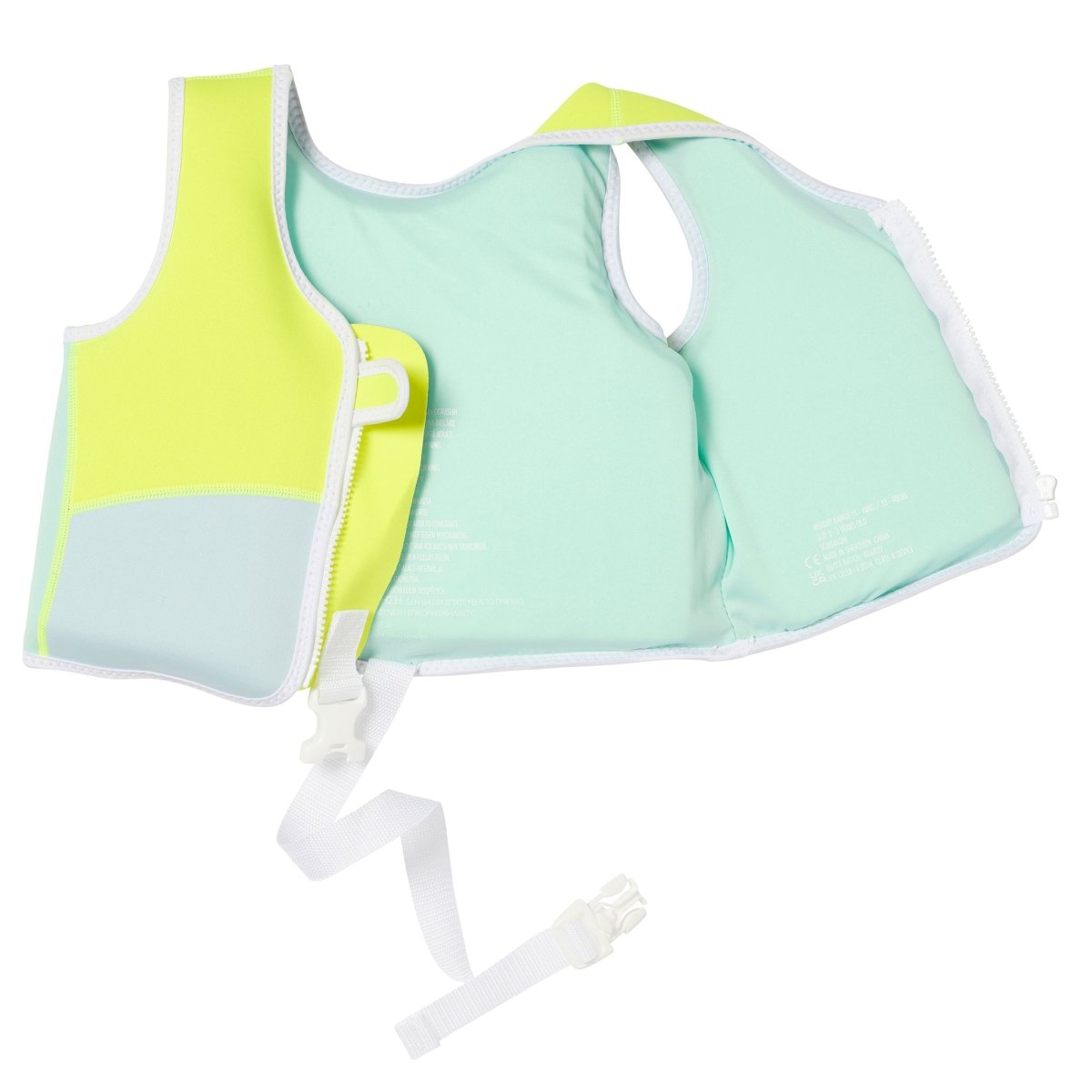 Swim Vest 2-3 | Salty the Shark Aqua Neon Yellow - SUNNYLiFE