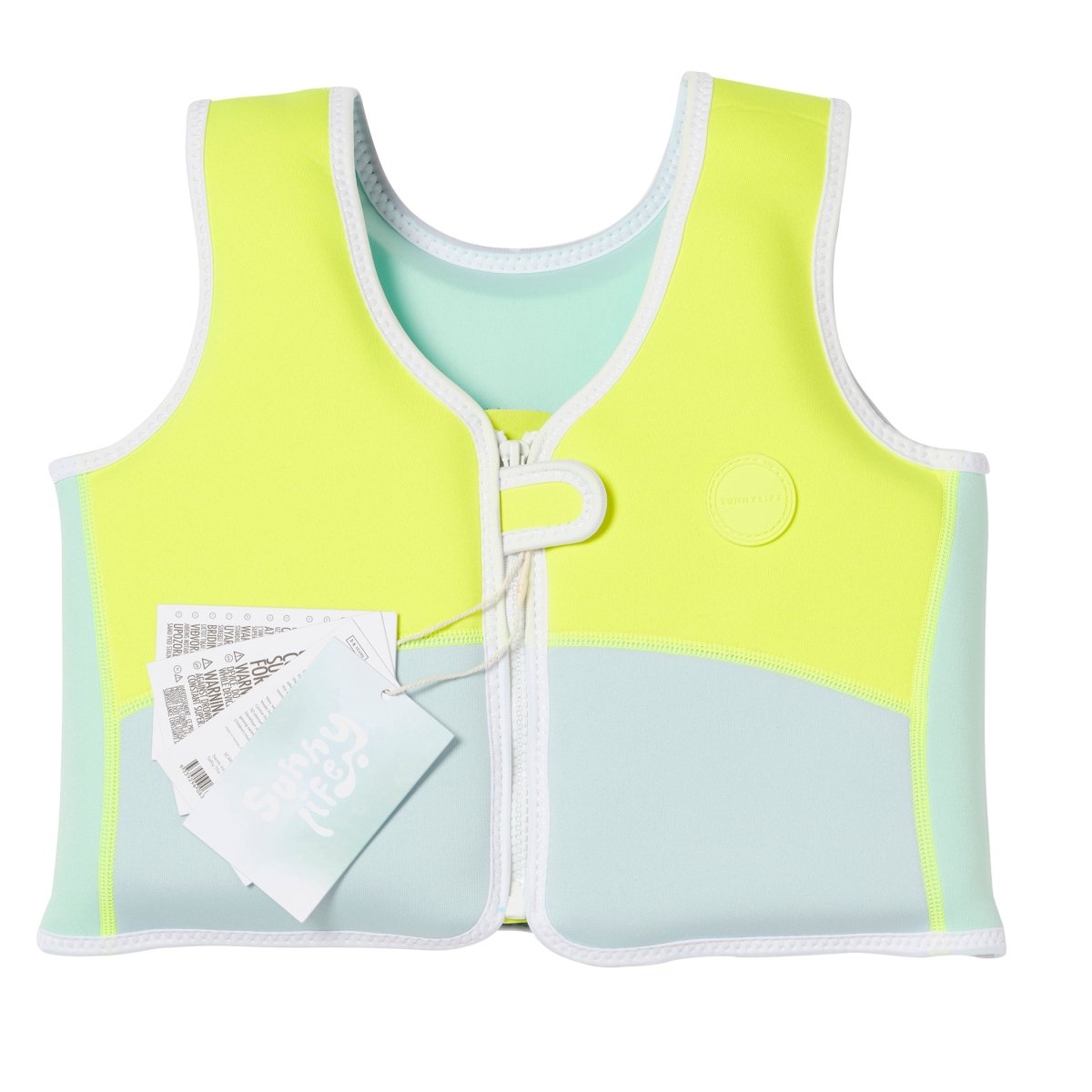 Swim Vest 3-6 | Salty the Shark Aqua Neon Yellow - SUNNYLiFE