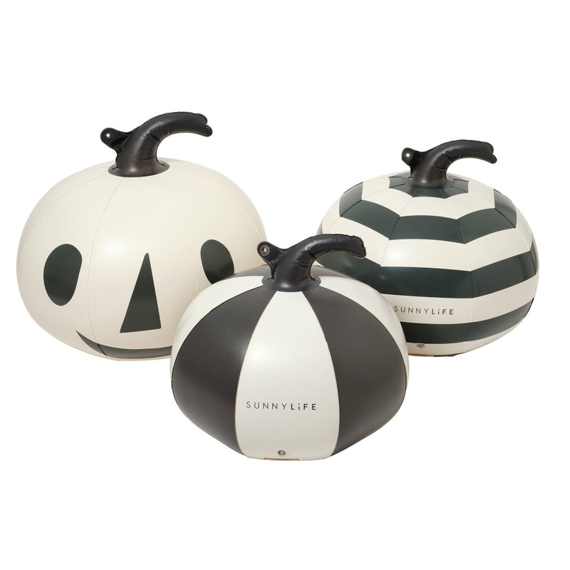 Light Up Black & White Inflatable Halloween Pumpkins Set of 3