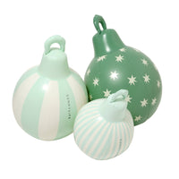 Light Up Christmas Baubles Green Set of 3