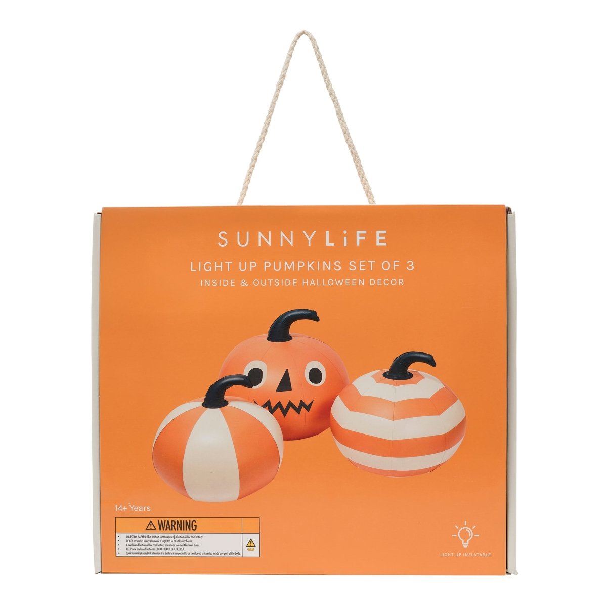 Light Up Orange Inflatable Halloween Pumpkins Set of 3 - SUNNYLiFE US