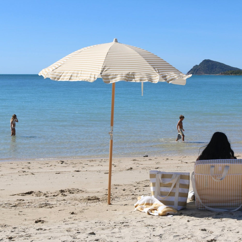 SUNNYLiFE - Luxe Beach Umbrella - Butternut Stripe