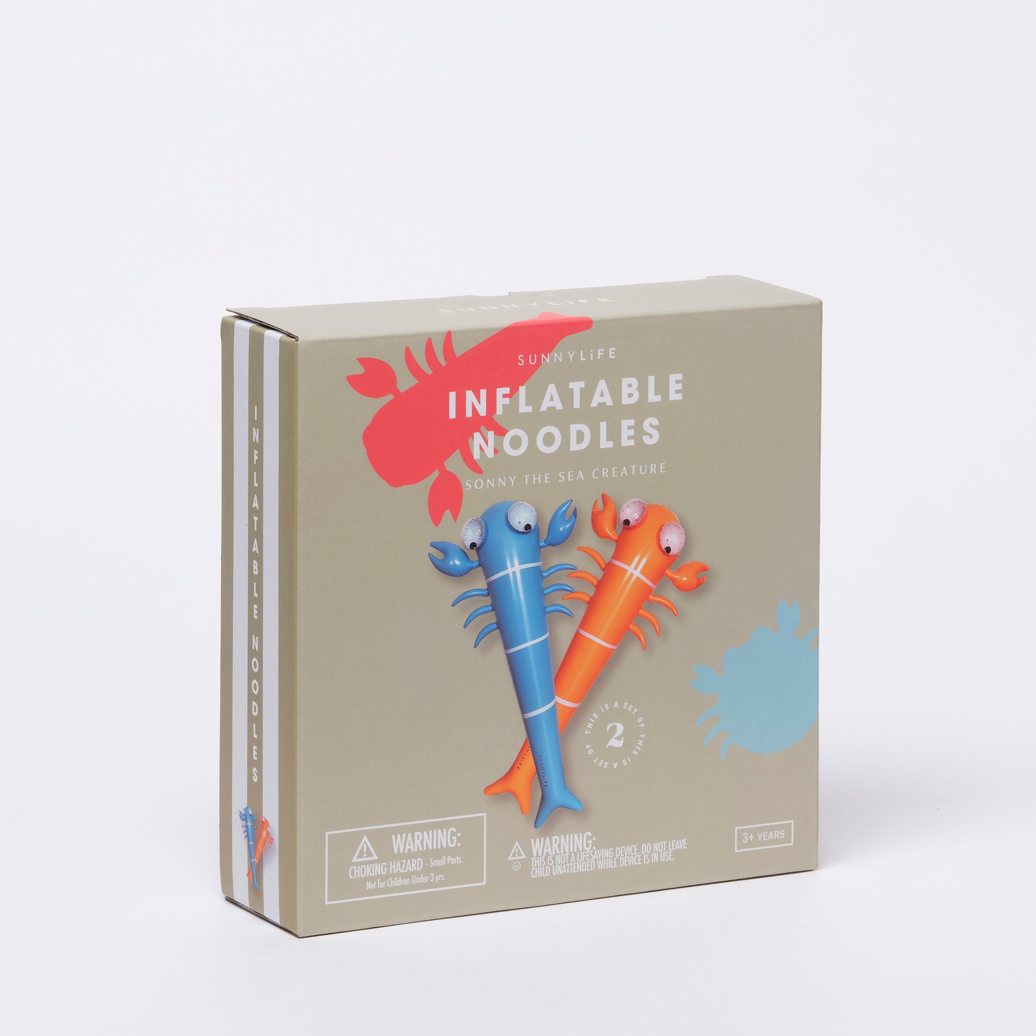 SUNNYLiFE | Kids Inflatable Noodle | Sonny the Sea Creature Neon Orange