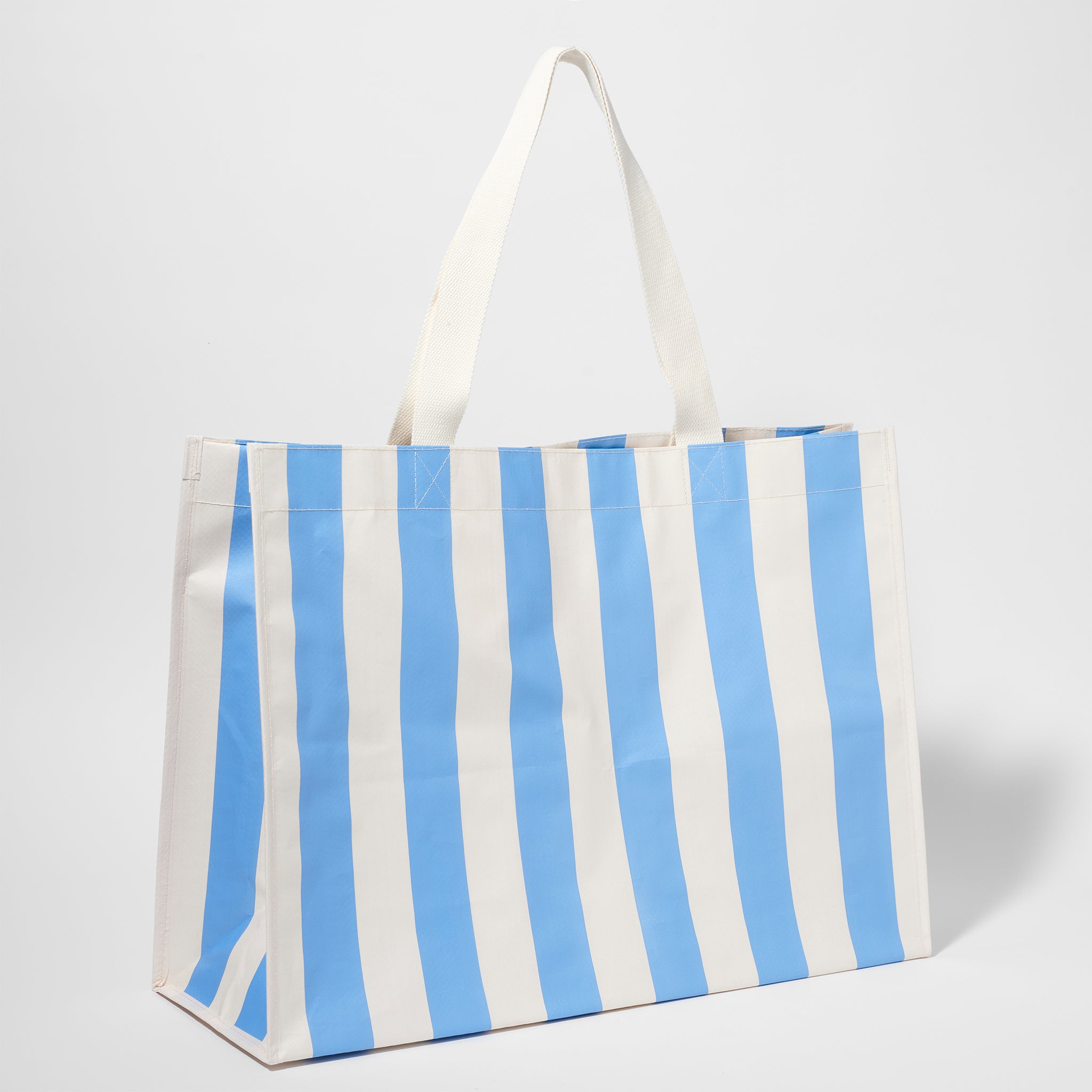 Carryall Beach Bag | Le Weekend Mid Blue Cream