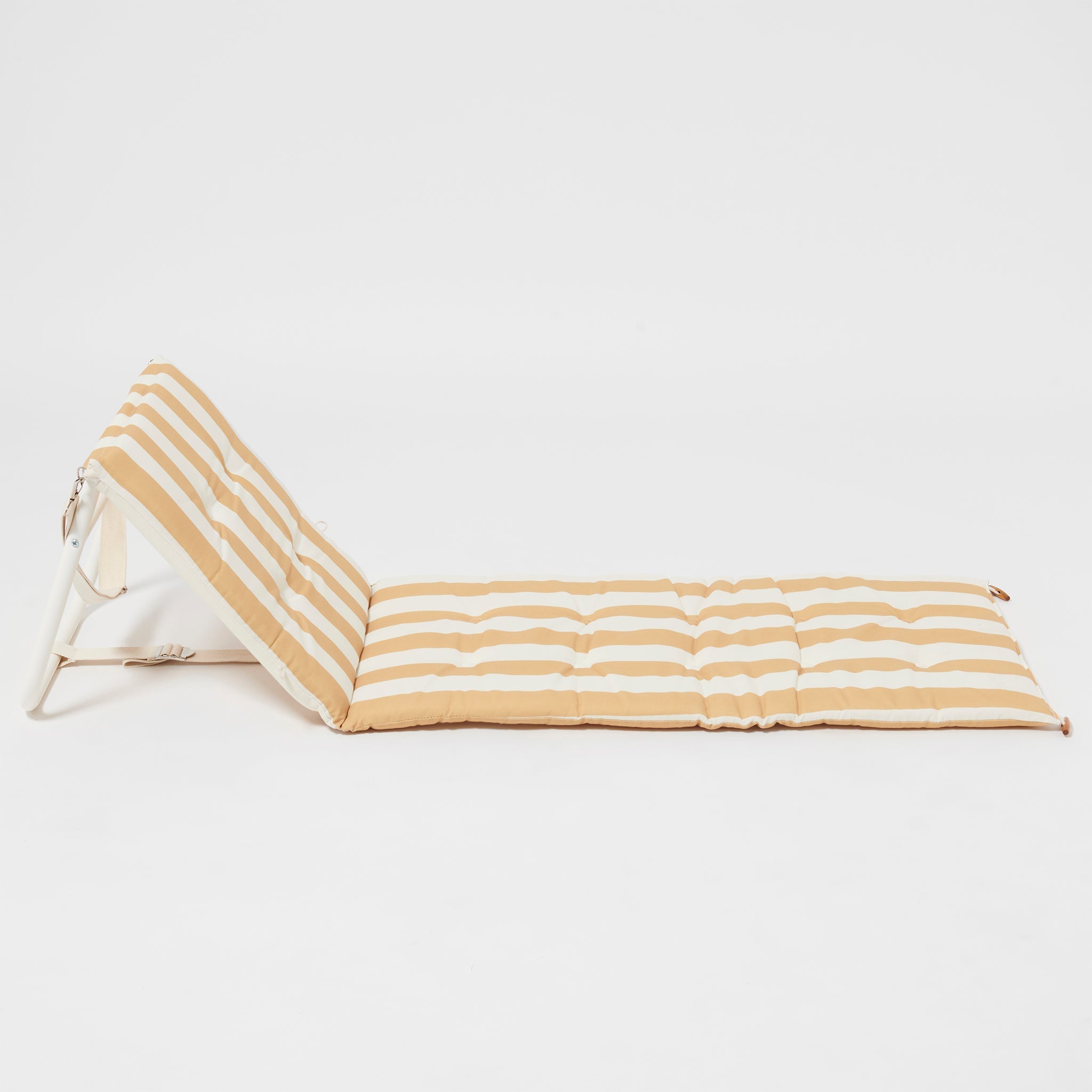 Reclining Beach Chair | Mango Bay Golden Mustard Stripe