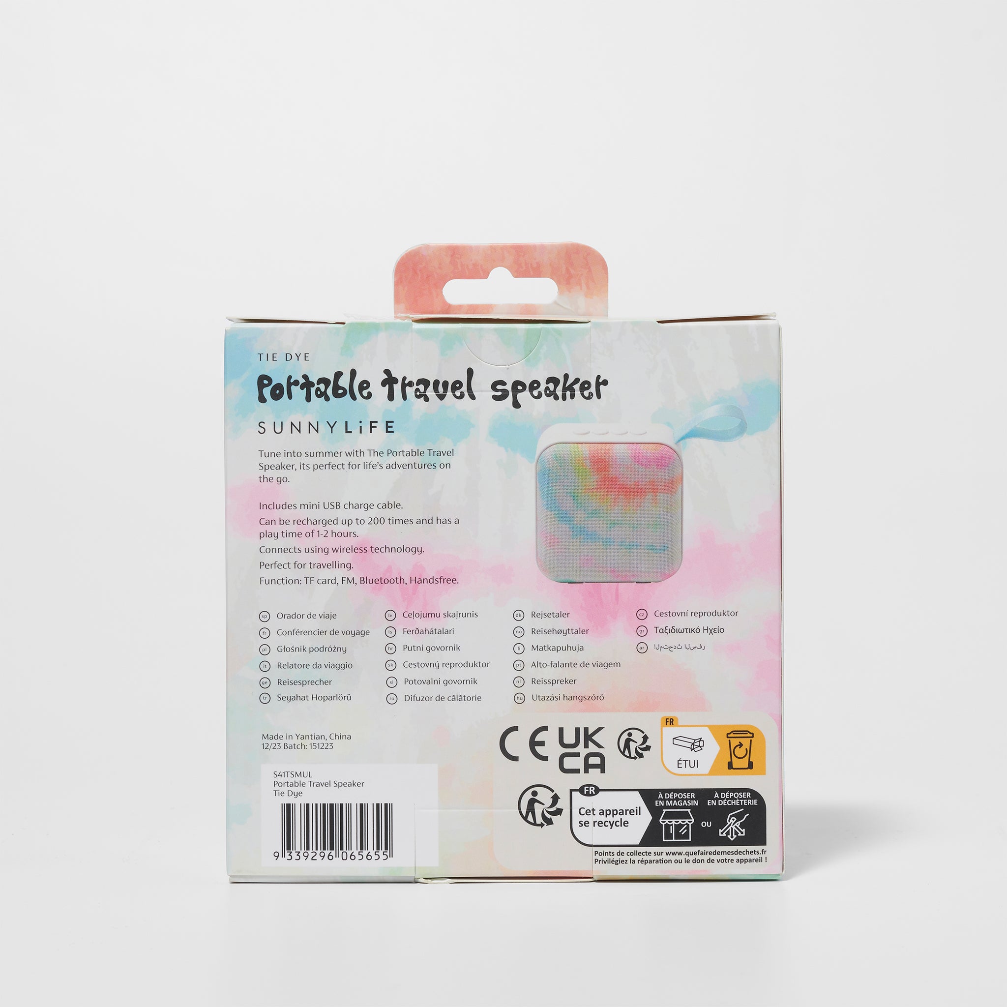 Portable Travel Speaker Tie Dye Multi SUNNYLiFE US